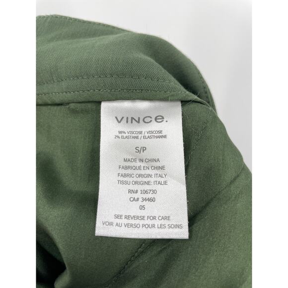 Vince Pants Womens Small Trouser Tapered Pull On Green Pleated Front - Picture 4 of 4